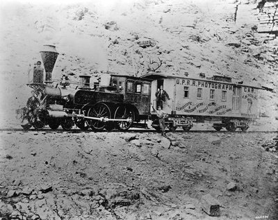 J.B. Silvis U.P.R.R. Carro fotografico vicino a Point of Rocks, Wyoming, c.1868 da American Photographer